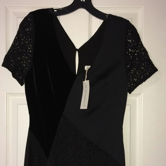 RJR.John Rocha - Black patchwork lace velvet midi - Picture 5 of 7